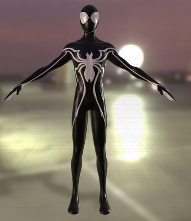 Unfinish & Unreleased black suit texture for spider-lair base.