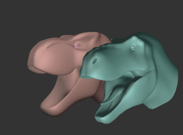 V-Rex & T-Rex head comparison