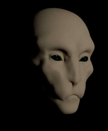 Horror mutant head sculpt